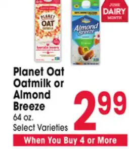 Jewel-Osco Planet Oat Oatmilk or Almond Breeze offer