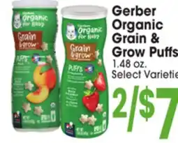 Jewel-Osco Gerber Organic Grain & Grow Puffs offer