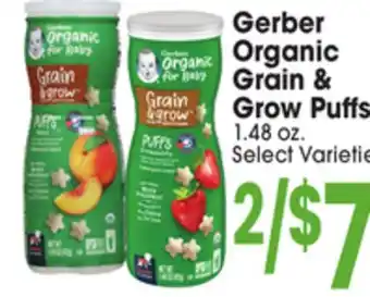 Jewel-Osco Gerber Organic Grain & Grow Puffs offer