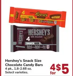 Jewel-Osco Hershey's Snack Size Chocolate Candy Bars offer