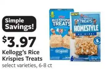 Fareway Kellogg's rice krispies treats offer