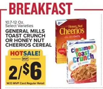 Food Lion General Mills Toast Crunch or Honey Nut Cheerios Cereal offer
