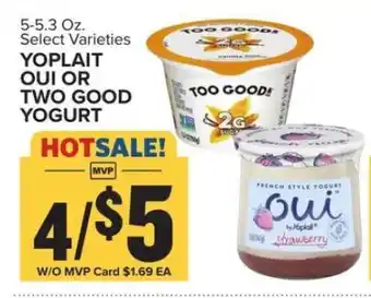 Food Lion Yoplait Oui or Two Good Yogurt offer