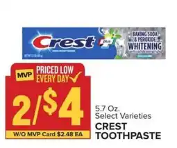 Food Lion Crest Toothpaste offer