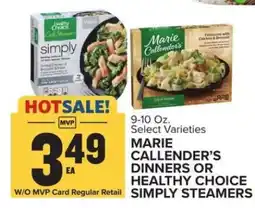 Food Lion Marie Callender's Dinners or Healthy Choice Simply Steamers offer