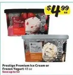 Winn Dixie Prestige Premium Ice Cream or Frozen Yogurt offer
