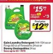 Winn Dixie Gain Laundry Detergent offer