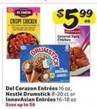 Winn Dixie Del Corazon Entrées, Nestlé Drumstick, InnovAsian Entrées offer