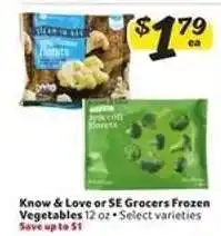Winn Dixie Know & Love or SE Grocers Frozen Vegetables offer
