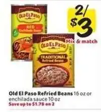 Winn Dixie Old El Paso Refried Beans offer