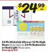 Winn Dixie Michelob Ultra or High Noon or Budweiser or Bud Light offer