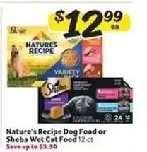 Winn Dixie Nature's Recipe Dog Food or Sheba Wet Cat Food offer