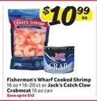 Winn Dixie Fisherman's Wharf Cooked Shrimp or Jack's Catch Claw Crabmeat offer
