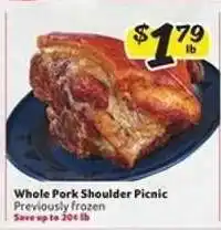 Winn Dixie Whole Pork Shoulder Picnic offer