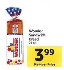 Safeway Wonder Sandwich Bread offer