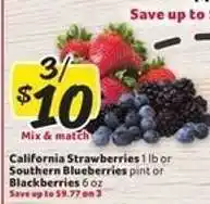 Winn Dixie California Strawberries, Southern Blueberries, or Blackberries offer