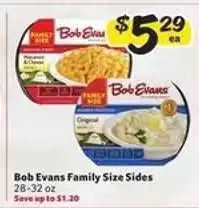 Winn Dixie Bob Evans Family Size Sides offer
