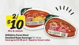 Winn Dixie Hillshire Farm Meat Smoked Rope Sausage offer