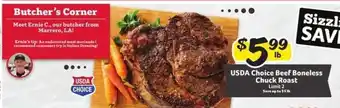 Winn Dixie USDA Choice Beef Boneless Chuck Roast offer