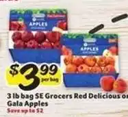 Winn Dixie SE Grocers Red Delicious or Gala Apples offer