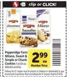 Safeway Pepperidge Farm Cookies offer