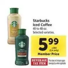 Safeway Starbucks Iced Coffee offer