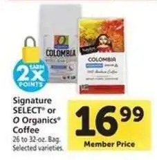 Safeway Signature SELECT or O Organics Coffee offer