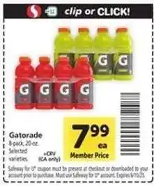 Safeway Gatorade offer