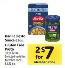 Safeway Barilla Pesto Sauce & Gluten Free Pasta offer