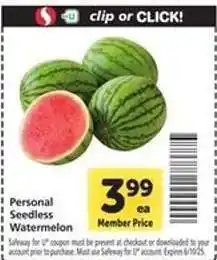 Safeway Personal Seedless Watermelon offer