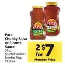 Safeway Pace Chunky Salsa or Picante Sauce offer