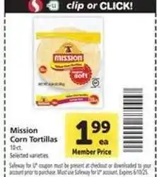 Safeway Mission Corn Tortillas offer