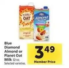 Safeway Blue Diamond Almond or Planet Oat Milk offer