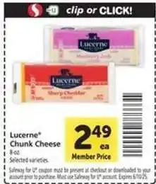 Safeway Lucerne Chunk Cheese offer