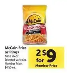 Safeway McCain Fries or Rings offer