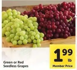 Safeway Green or Red Seedless Grapes offer