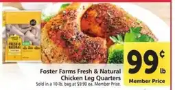 Safeway Foster Farms Fresh & Natural Chicken Leg Quarters offer