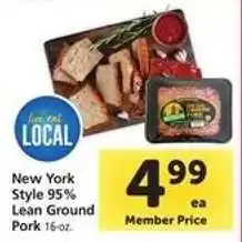 Safeway New York Style 95% Lean Ground Pork offer
