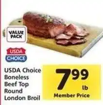 Safeway USDA Choice Boneless Beef Top Round London Broil offer