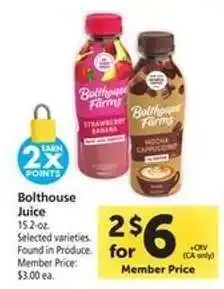 Safeway Bolthouse Juice offer