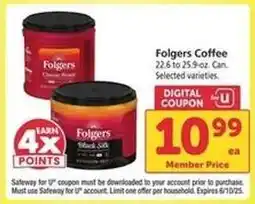 Safeway Folgers Coffee offer