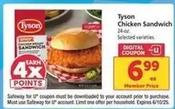 Safeway Tyson Chicken Sandwich offer