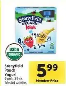 Safeway Stonyfield Pouch Yogurt offer