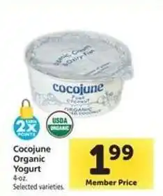 Safeway CoCoJune Organic Yogurt offer