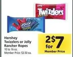 Safeway Hershey Twizzlers or Jolly Rancher Ropes offer