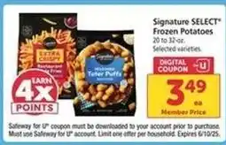 Safeway Signature Select Frozen Potatoes offer