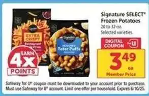 Safeway Signature Select Frozen Potatoes offer