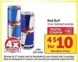 Safeway Red Bull offer