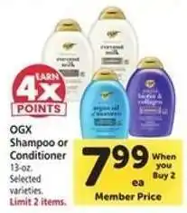 Safeway OGX SHAMPOO OR CONDITIONER offer