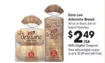 Kroger Sara Lee Artesano Bread offer